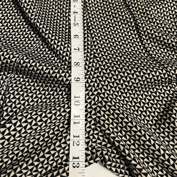 Max Studio London Wide Leg Pants M Geometric Print Black White Stretch Palazzo - Picture 9 of 11